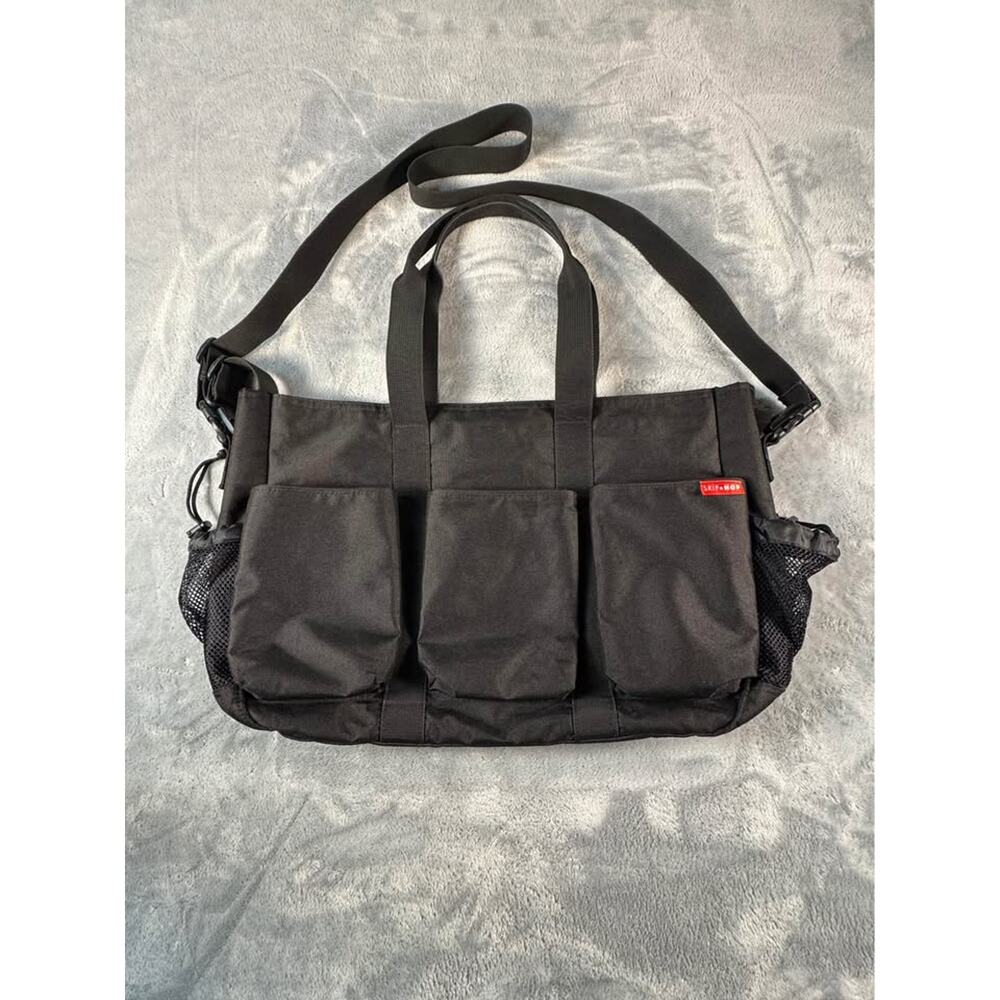 🌸Skip Hop Diaper Bag Black Multi Pocket Baby Bag Tote Messenger Stroller Bag